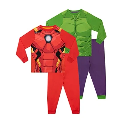 Afbeelding van Marvel Pyjama voor Jongens Avengers Pyjama&#039;s Kinderen Hulk en Iron Man Pyjamas Multipack Veelkleurig 104