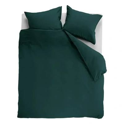 Afbeelding van Dekbedovertrek Ambiante Cotton Uni Dark Green Katoen 200 x / 220 cm 2 Persoons