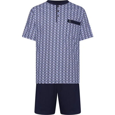 Afbeelding van Robson Heren Shortama Graphic Katoen Blauw Maat 52