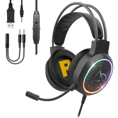Afbeelding van EMPIRE Gaming 2024 Nieuw Icarus S17 RGB Headset voor PS5, PS4, Xbox One/Series, PC, Mac, Smartphones, Tablets Afstandsbediening High Definition Stereo Sound Microfoon Zwart