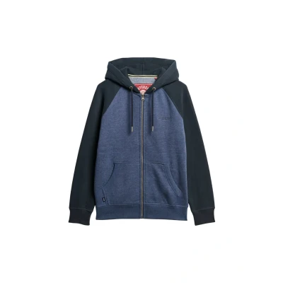 Afbeelding van Superdry Essential Baseball Sweater met rits, Heren, Maat: Small, Heritage navy marl eclipse