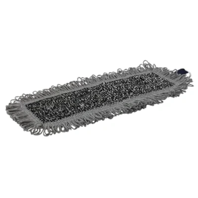 Afbeelding van Vikan Moppen Microfibre Wet Scrub Microvezel Vlakmop Grijs Klittenband 25 cm