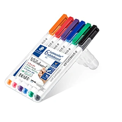 Afbeelding van Staedtler whiteboard pen Lumocolor Pen, opstelbare box met 6 stuks in