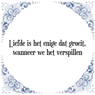 Afbeelding van Liefde is het enige dat groeit, wanneer we ve Tegeltje + Spreuk