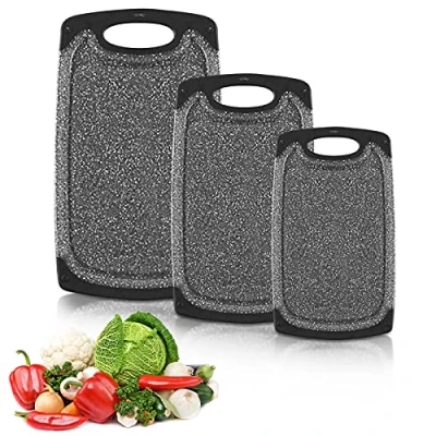 Afbeelding van Snijplank,Snijplankenset,Keuken Snijplanken,3 Maten Keukenplank met Sapgoot/Snijplank sapgoot,Vaatwasserbestendig,Snijplank,voor Vlees,Groenten en Fruit