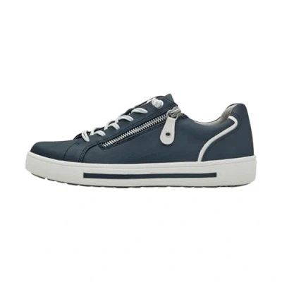 Afbeelding van Jana Platte sneakers voor dames, met ritssluiting, marineblauw, 39 EU, Donkerblauw, EU