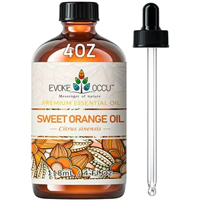 Afbeelding van EVOKE OCCU Zoete Sinaasappelolie, Puur en Natuurlijk, Premium Kwaliteit Sinaasappelolie voor Aromatherapie Diffuser, Massage, Huidverzorging 4OZ