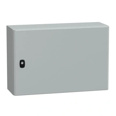 Afbeelding van Schneider electric spacial 3d lege schakelkast staal 1 slot deur montageplaat hxbxd 400x600x200mm grijs ip66 ik10 nsys3d4620p