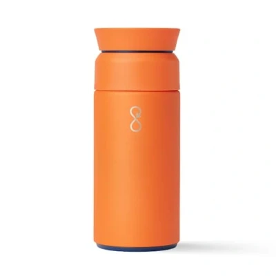 Afbeelding van Thermosfles van gerecycled RVS milieuvriendelijk &amp; herbruikbaar zonne oranje 350ml