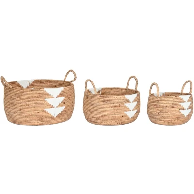 Afbeelding van Basket Spelset Dkd Home Decor Wit Natuurlijk Touw Zeegras Boho 55 X 40 Cm