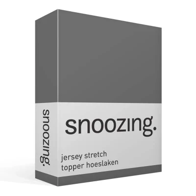 Afbeelding van Snoozing Jersey Stretch Topper Hoeslaken Tweepersoons 140/150x200/220 cm Antraciet