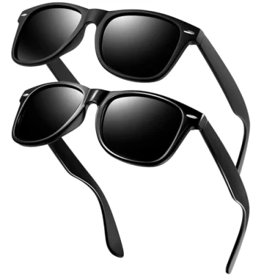 Afbeelding van KANASTAL Zonnebril Gepolariseerd Voor Dames en Heren Klassieke Retro Mode Met UV400 Bescherming Auto Unisex Mat zwart Helder