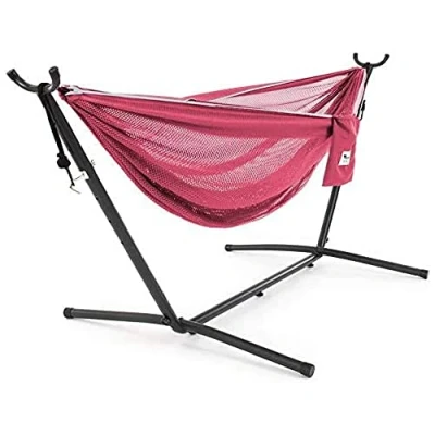 Afbeelding van Vivere Mesh Hangmat met standaard (280 CM) Rose/Celeste