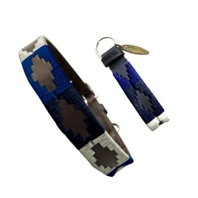 Afbeelding van Carlos Diaz Echt lederen gewaxt geborduurd Polo halsband S