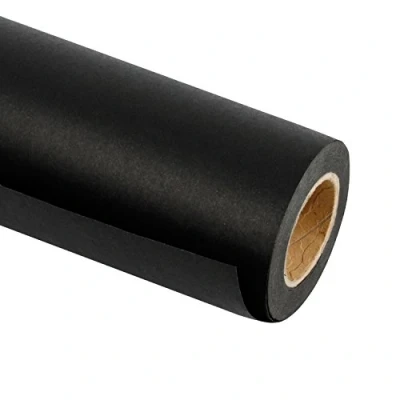 Afbeelding van RUSPEPA Zwarte rol kraftpapier 122 cm x 30 m gerecycled papier, ideaal voor geschenkverpakking, handwerk, verpakking, vloerbedekking, kleding en manden