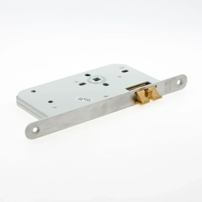 Afbeelding van Nemef 600 insteek loopslot met fluisterschoot doornmaat 60 DR.2+4 voorplaat afgerond RVS