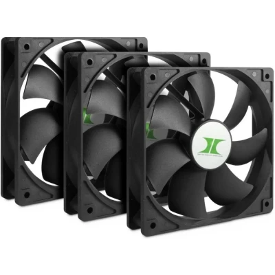 Afbeelding van Inter Tech 8887289 ventilator, koeler en radiator, PC behuizing, 12 cm, zwart, 3 stuks
