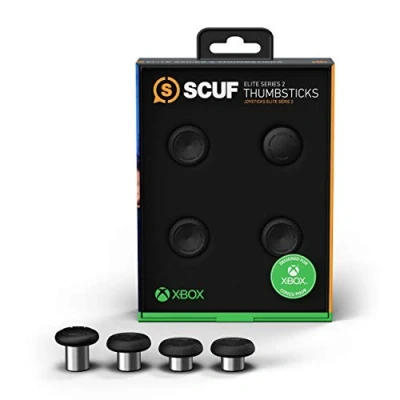 Afbeelding van Scuf Elite Series 2 Performance Thumbsticks voor Xbox (verbeterde grip, verschillende opties de juiste lengte en handmaat) 4 pack, zwart, 503 601 01 001 NA