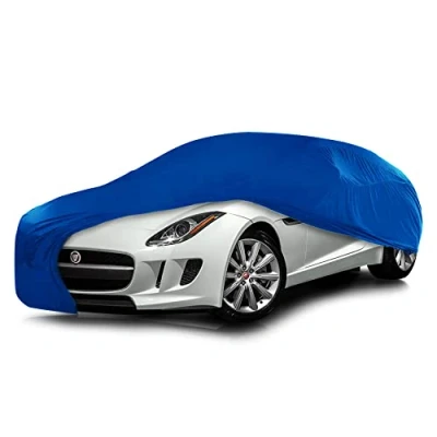 Afbeelding van Cosmos 10321 Indoor Car Cover Elastisch Ademend Stofdicht Volledige Superzachte Bescherming 130gsm Stof in Medium, Blauw