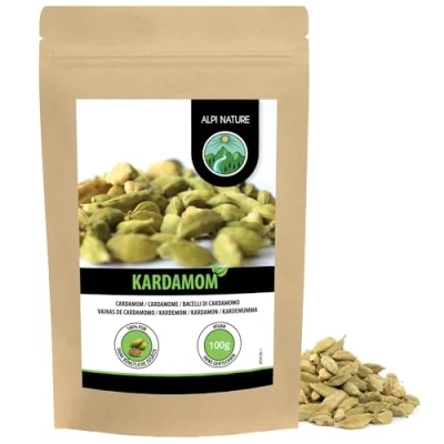Afbeelding van Alpi Nature Kardemom Ganz (100 g) kardemomzaad 100% natuurlijke kardemomzaden natuurlijk zonder additieven veganistisch