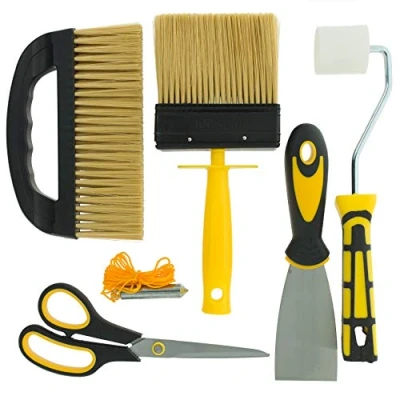 Afbeelding van Coral 10321 Task Partner Behang Kit met Pasta Smoothing Brush en Gereedschap voor Wandpapier Opknoping 6 delige pack set, Zwart