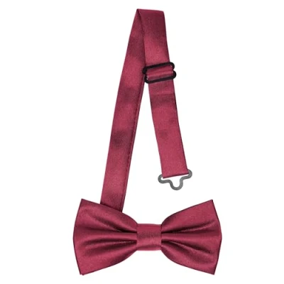 Afbeelding van Ladeheid Vlinderdas voor kinderen, voorgebonden, verstelbare band, glanzend design, ideaal bruiloft, verjaardag, eerste schooldag, duurzaam en stijlvol, afmetingen 10 cm x 5 BKS, wijnrood,