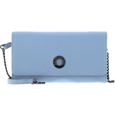 Afbeelding van MANDARINA DUCK Leren Kaarthoes Schoudertas Mellow Leather Wallet Bag Waterfall Blauwgrijs