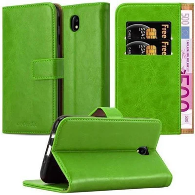 Afbeelding van Cadorabo Hoesje geschikt voor Samsung Galaxy J7 2017 in GRAS GROEN Beschermhoes met magnetische sluiting, standfunctie en kaartvakje Book Case Cover Etui