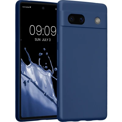 Afbeelding van kwmobile metallic telefoonhoesje van TPU geschikt voor Google Pixel 7a Flexible case smartphone In blauw