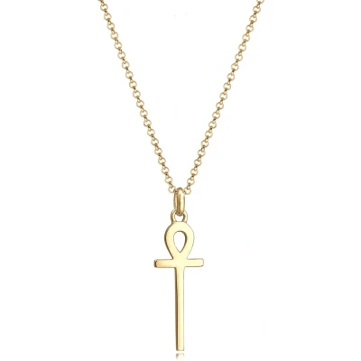 Afbeelding van Elli ANKH Symbol Kreuz Ketting goldcoloured, Dames, Maat: 45, Gold coloured