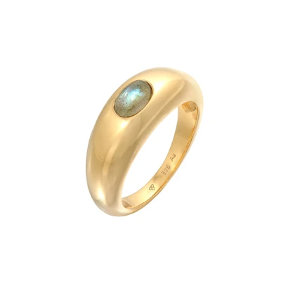 Afbeelding van Elli Basic Vintage Style Ring goldcoloured, Dames, Maat: 54, Gold coloured