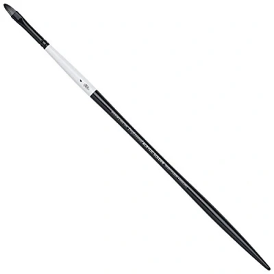Afbeelding van Winsor &amp; Newton 5085004 Artists penseel, gemaakt van synthetisch haar voor acrylverf en olieverf, vormvast duurzaam Filbert penseel kort lange Steel Nr. 4,