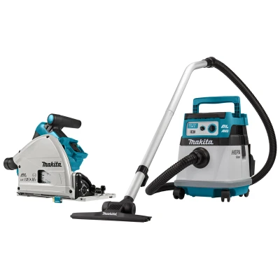 Afbeelding van Makita DLX2377UX1 2x18 V aws Combiset voor (inval)zagen en stofzuigen in doos, met zender