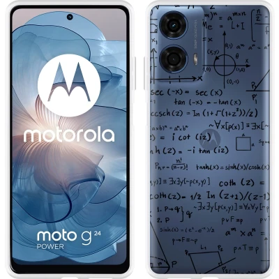 Afbeelding van Cazy Hoesje geschikt voor Motorola Moto G04/G04s/G24/G24 Power Wiskunde Zwart