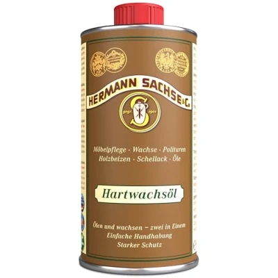 Afbeelding van Hermann Sachse Harde wasolie kleurloos 250 ml houtverzorgingsolie voor houtverzorging van verschillende houtsoorten 2 in één wax en houtolie sterke houtbescherming