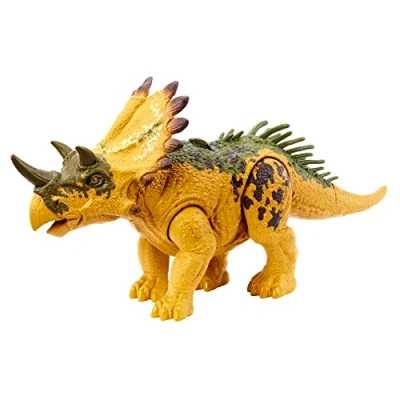 Afbeelding van Mattel Jurassic World Dinosaurusspeelgoed met brulgeluid en aanvalsactie, wild brullende beweegbare figuren, fysieke digitale speelmogelijkheden HLP19