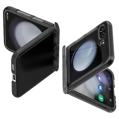 Afbeelding van Samsung Galaxy Z Flip 5 Hoesje Kunststof Spigen Backcover/Hardcase Donkergrijs Telefoonhoesje