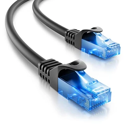 Afbeelding van deleyCON 5m CAT.6 Ethernet Gigabit LAN Netwerkkabel RJ45 CAT6 Kabel Patchkabel Compatibel met CAT.5 CAT.5e CAT.6a Cat.7 Zwart