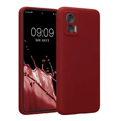 Afbeelding van kwmobile telefoonhoesje geschikt voor Motorola Edge 30 Neo TPU backcover met siliconen coating Smartphone case in rabarber rood