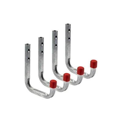 Afbeelding van Gedotec wandhaak gereedschapshouder werkplaats &amp; garage om op te schroeven wandhouder staal gegalvaniseerd heavy duty metalen haak 115 x 140 mm met draagvermogen 30 kg 4 stuks montage set