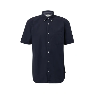 Afbeelding van s.Oliver Kurzarm MIT Waschung UND TAPE Overhemd, Heren, Maat: Large, Navy