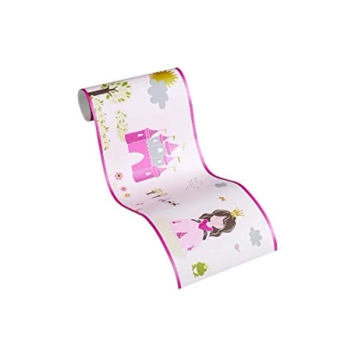 Afbeelding van PRINSESSEN BEHANGRAND Kinderkamer meerkleurig roze A.S. Création Only Borders