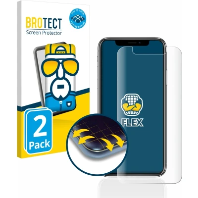 Afbeelding van BROTECT Volledig bedekkende screen protector (2 Stuk, Apple iPhone X), Smartphone beschermfolie, Transparant