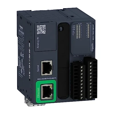 Afbeelding van Schneider electric modicon m221 controller 16 i o voeding 24vdc in 8 si so tra 4 high sp 2 x 0 10v out source ethernet tm221me16t