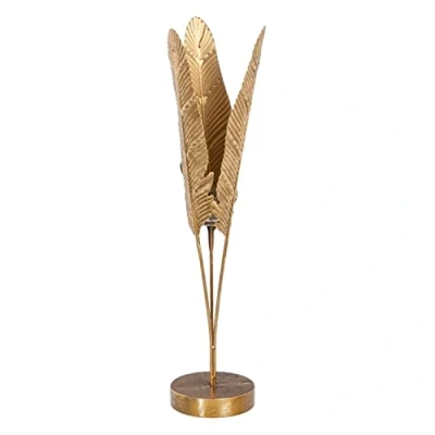 Afbeelding van Kaarshouder 15 x 58 cm Kristal Gouden Metaal