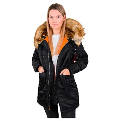 Afbeelding van Alpha Industries Winterjas, Dames, Maat: Large, Black