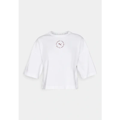 Afbeelding van Puma Hyrox Cropped Lifestyle TEE Tshirt print, Dames, Maat: Large, White