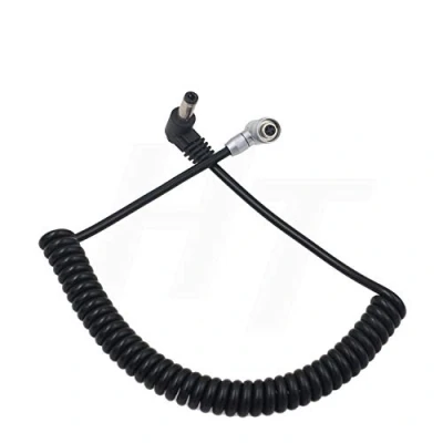 Afbeelding van HangTon DC Vat Luchtvaart 4 Pin Power Kabel voor PortKeys BM5 BM7 HH7 HS7T Monitor, Haakse 4P (elleboog) (opgerolde kabel)