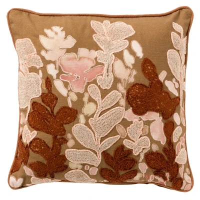 Afbeelding van Hoii LYDIA Sierkussen 45x45 cm Tobacco Brown Bruin Multicolor met duurzame kussenvulling