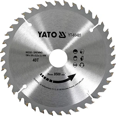 Afbeelding van YATO Cirkelzaagblad Ø190 mm 40T Binnendiameter 30